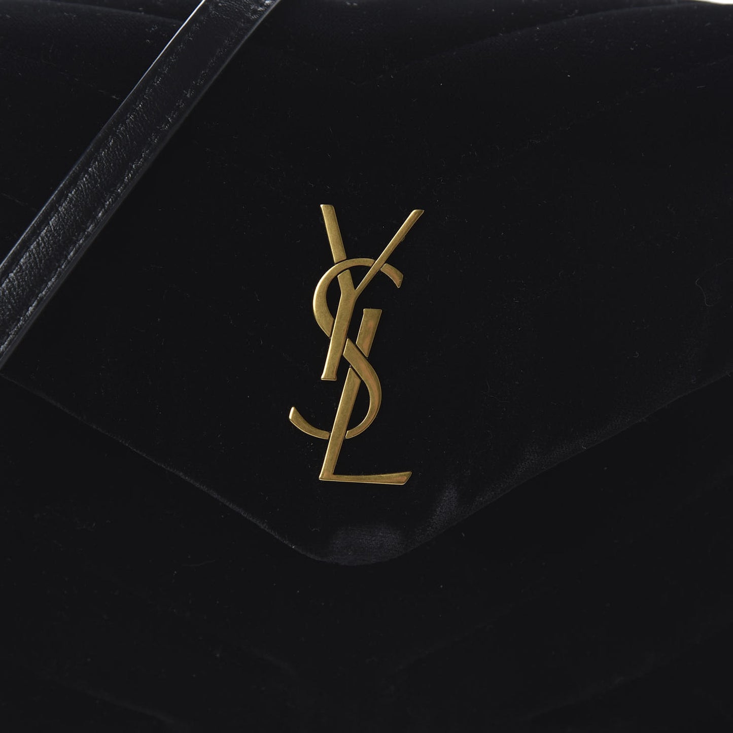 Velvet Y Quilted Monogram Toy Loulou Chain Satchel French Black