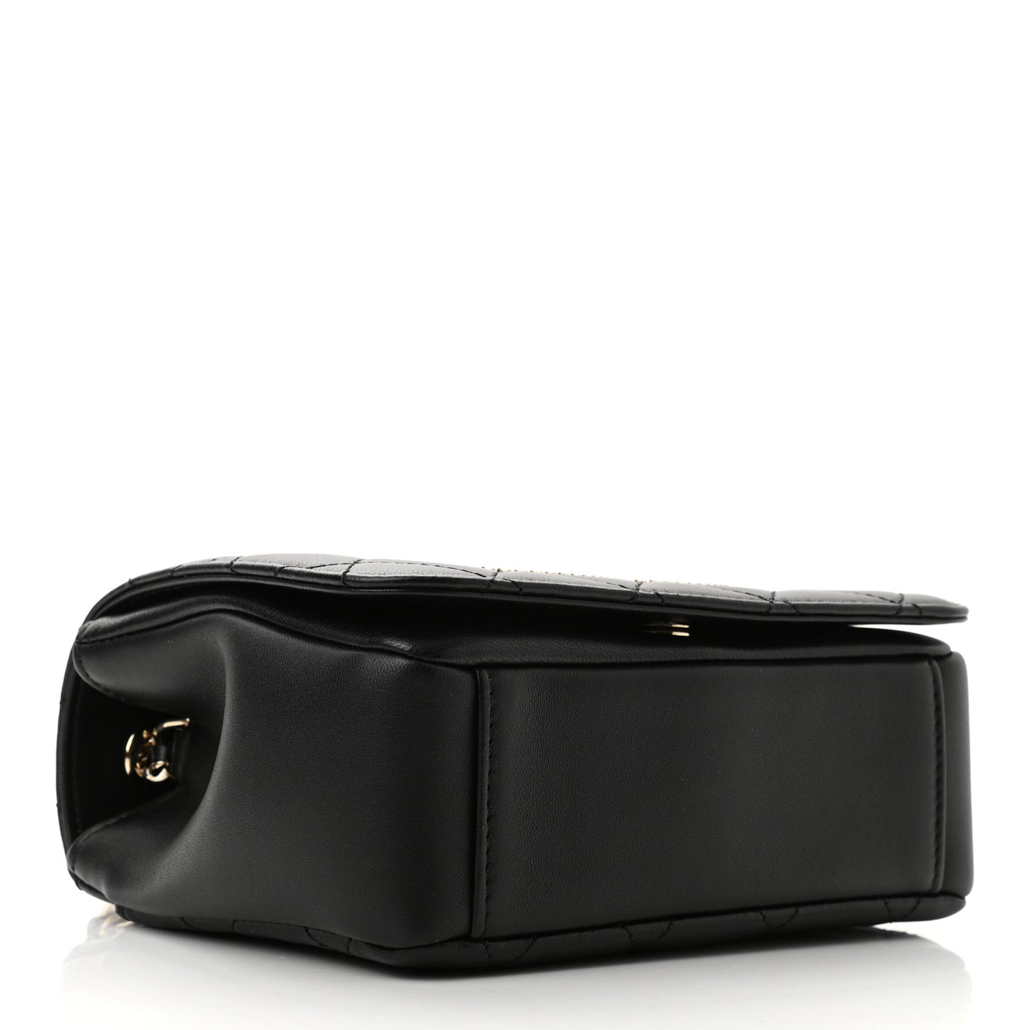 Lambskin Quilted Studded Beauty Begins Flap Black