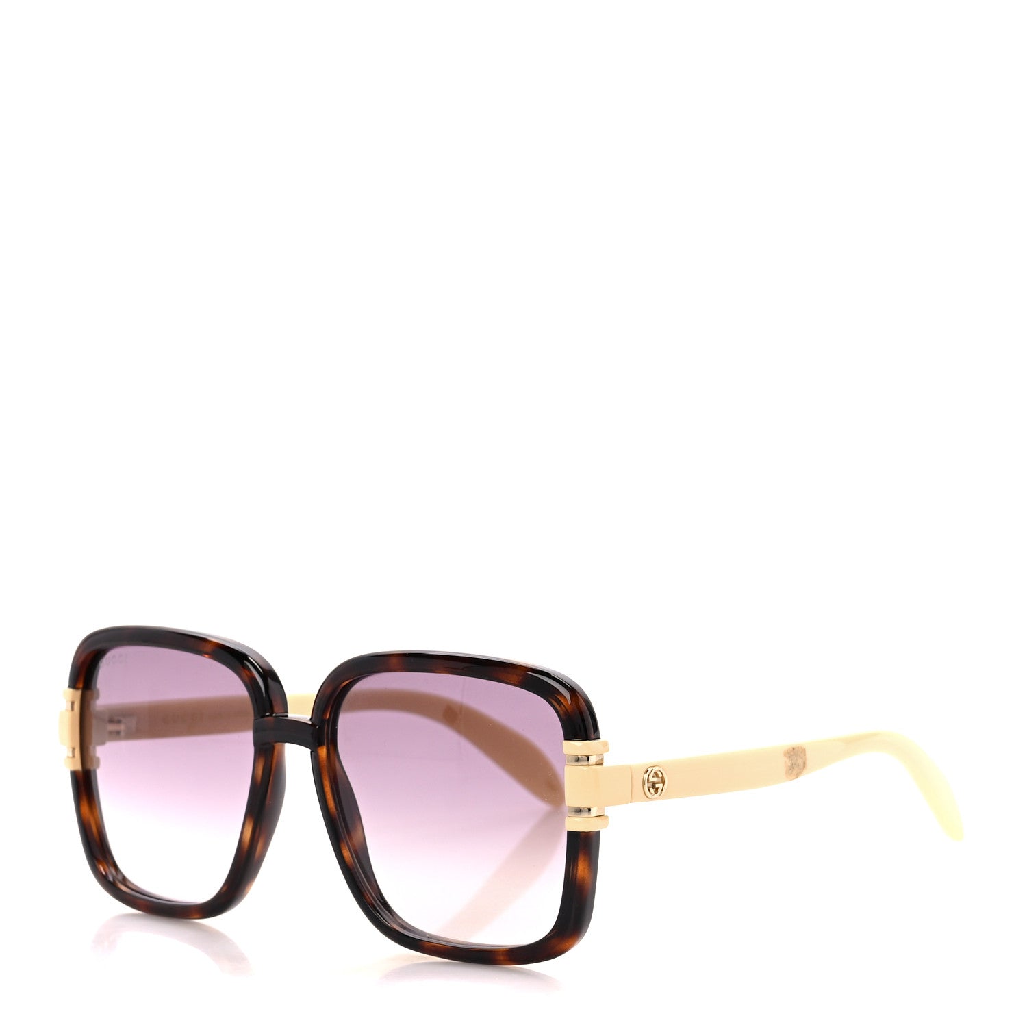 Gucci Acetate Interlocking G Square Sunglasses GG1066S Tortoise 1 of 9