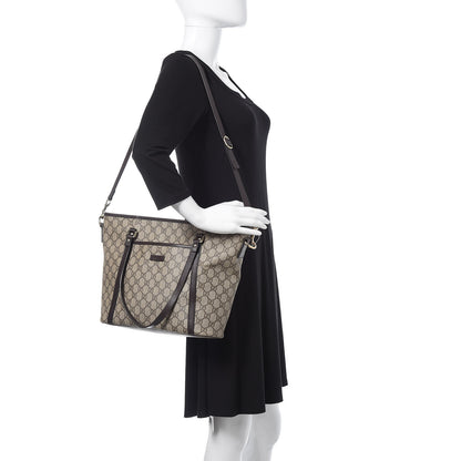 Gucci GG Supreme Monogram Medium Joy Tote Dark Brown 2 of 16