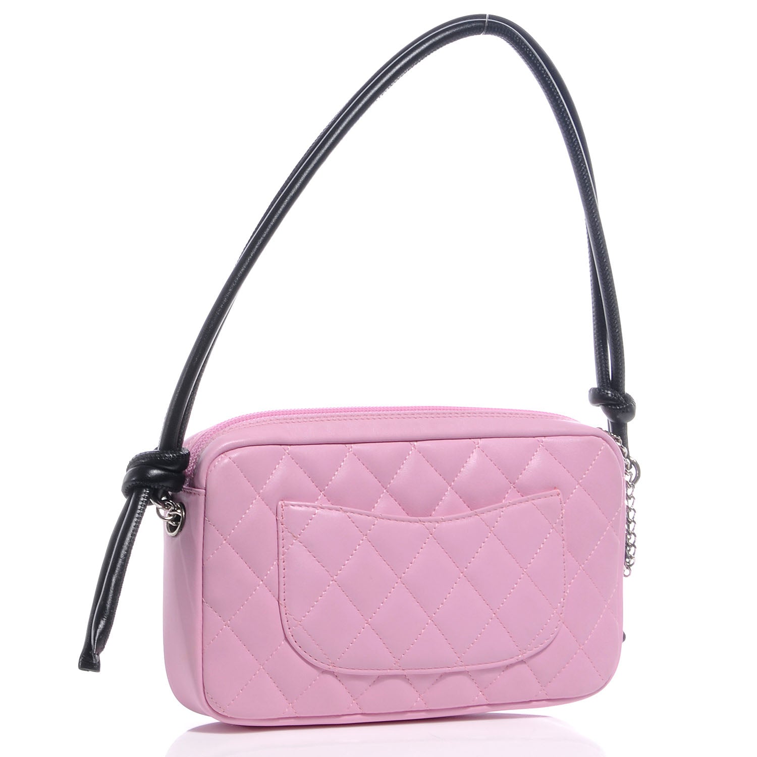 Chanel Calfskin Quilted Cambon Pochette Pink Black 3 of 9