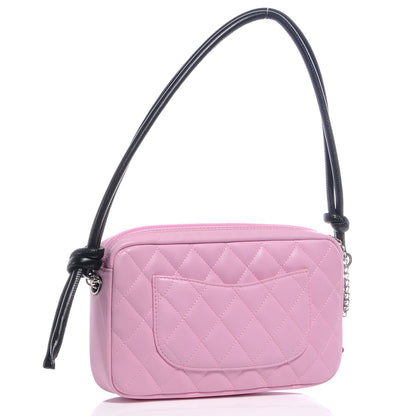 Chanel Calfskin Quilted Cambon Pochette Pink Black 3 of 9