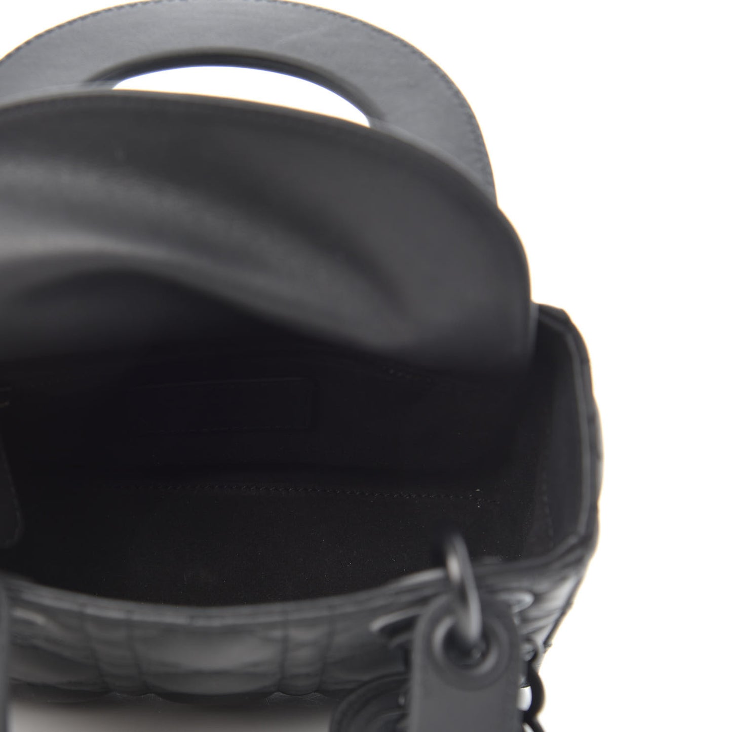 Ultra Matte Calfskin Cannage Mini Lady Dior Black
