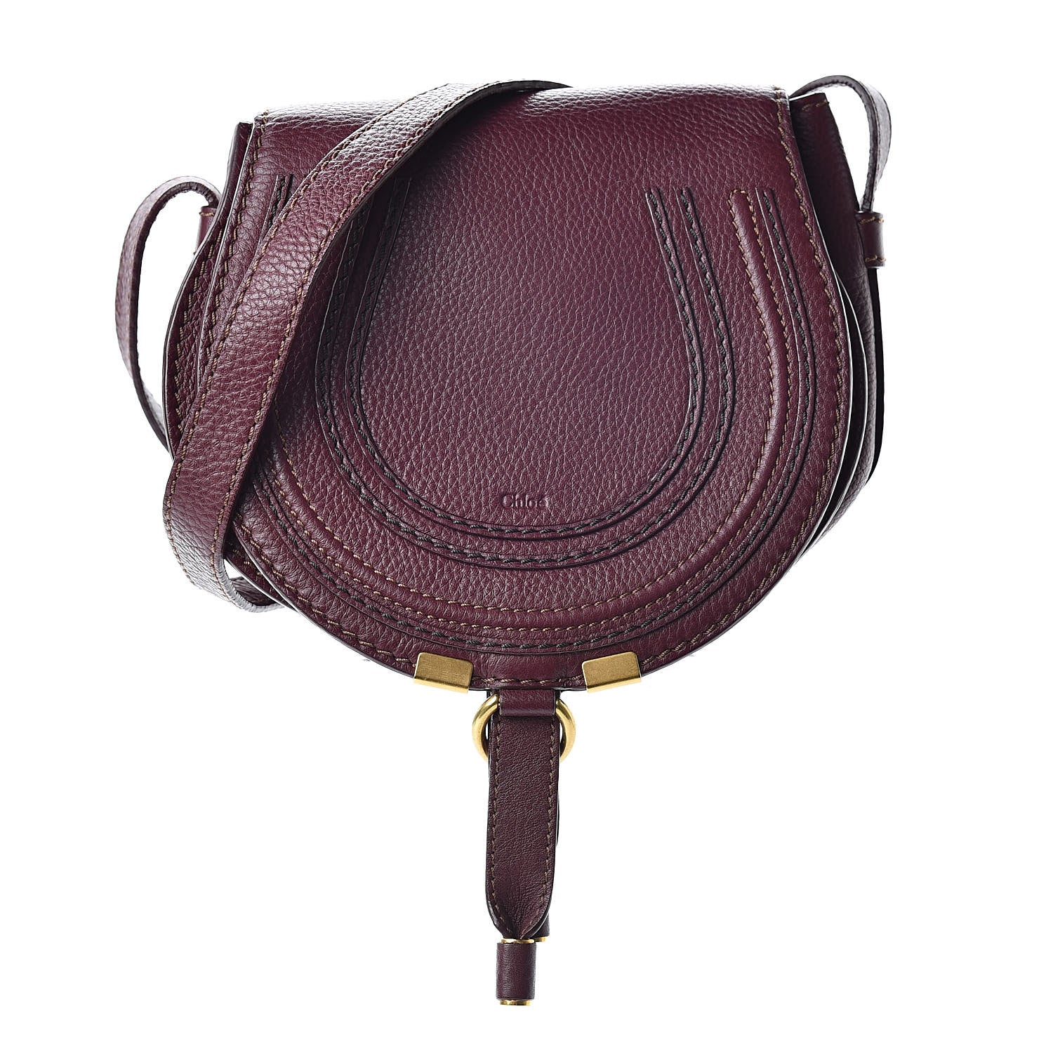 Chloe Calfskin Mini Marcie Round Crossbody Bag Wild Purple 1 of 12