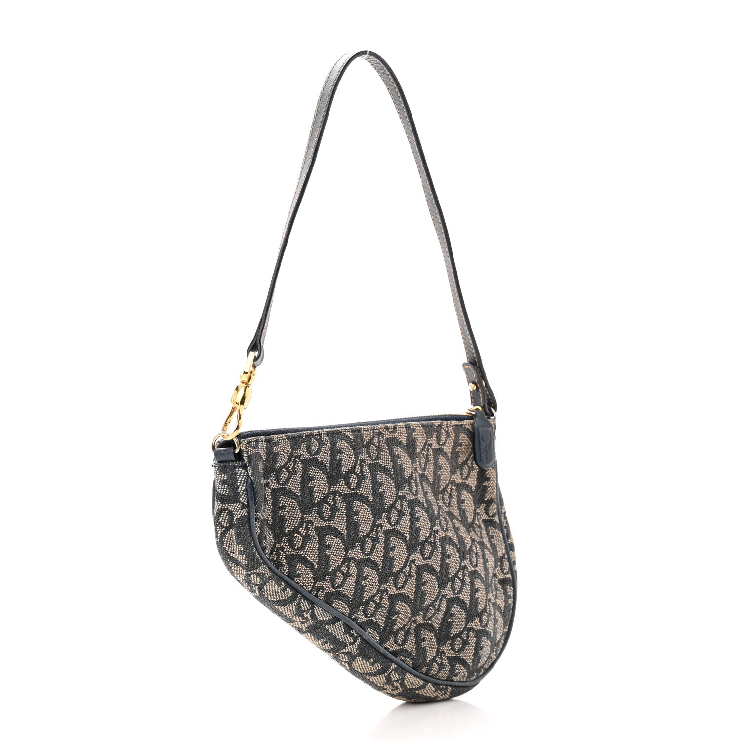 Christian Dior Monogram Mini Saddle Pochette Navy 3 of 11