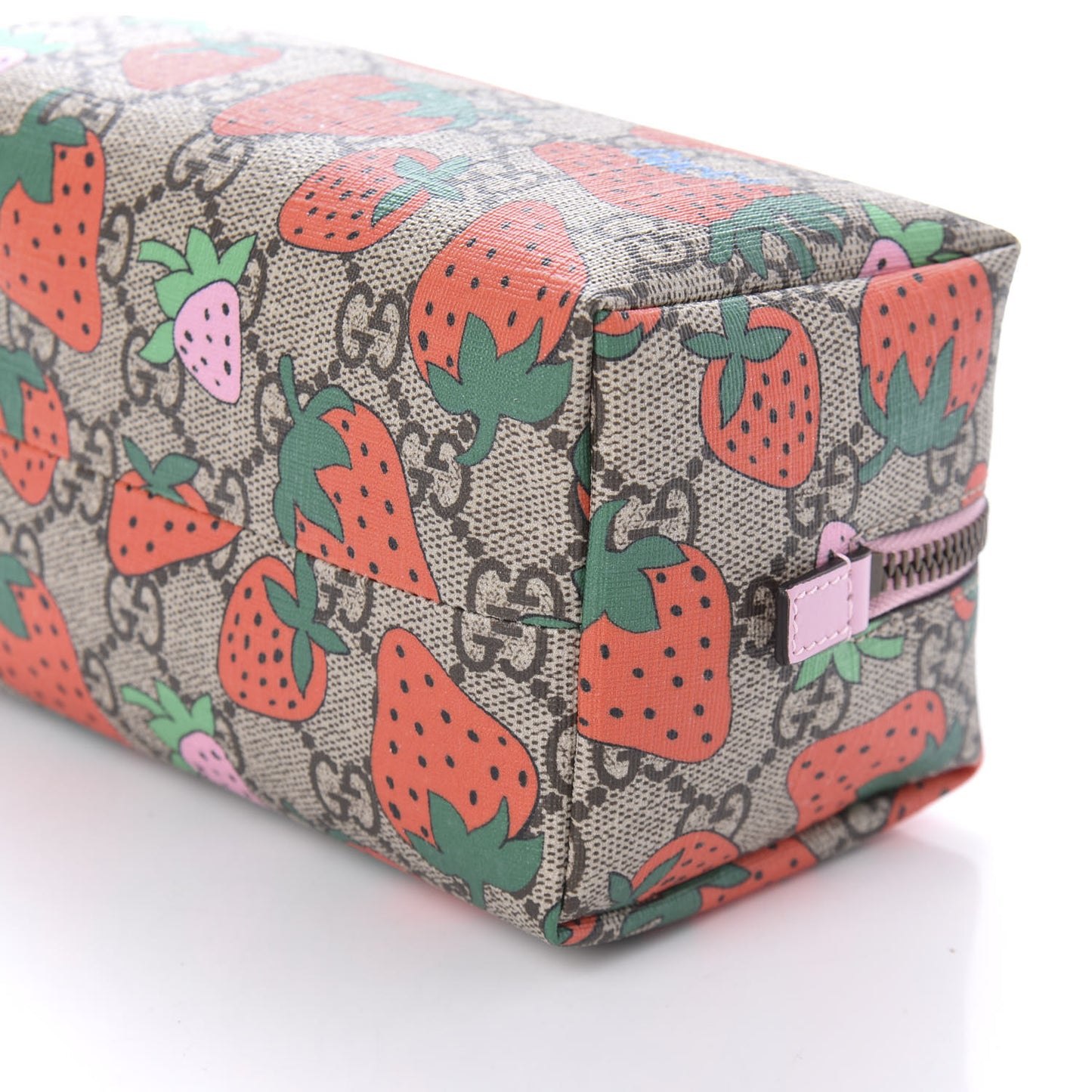 GG Supreme Monogram Strawberry Cosmetic Case