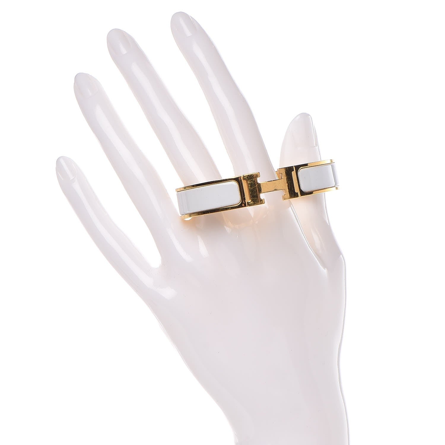 Hermes Enamel Narrow Clic Clac H Bracelet PM White 2 of 6