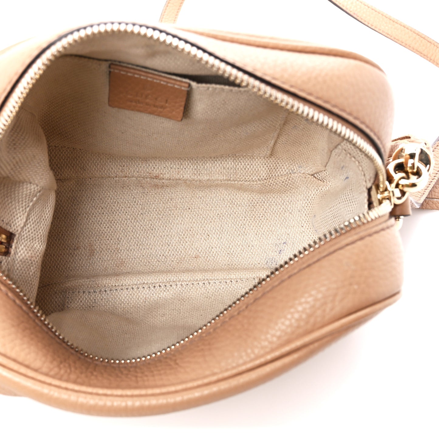 Pebbled Calfskin Small Soho Disco Bag Camelia