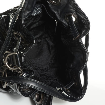 Christian Dior Vinyl Cannage Drawstring Tote Black 5 of 7