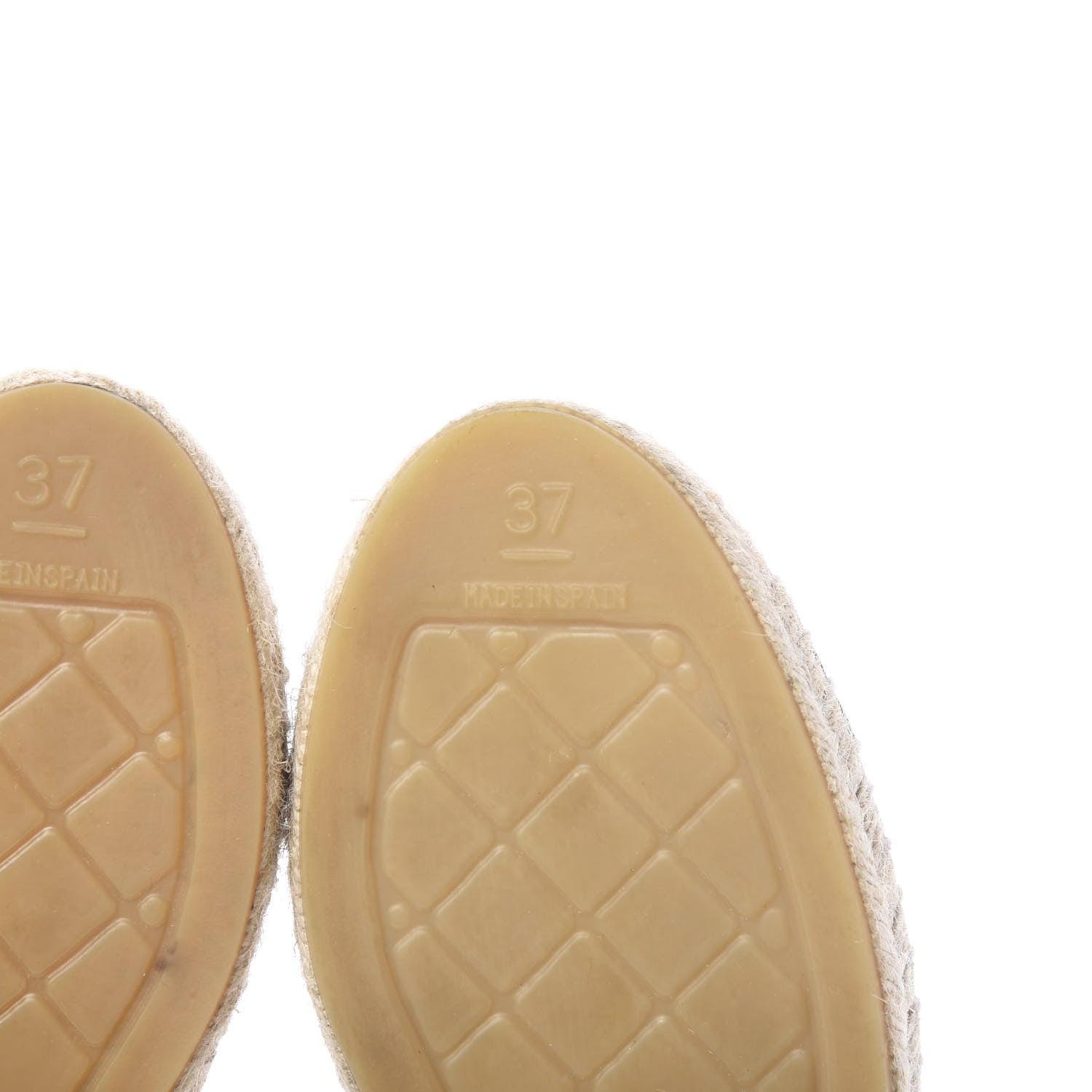 Chanel Lambskin CC Espadrilles 37 Beige Black 6 of 10