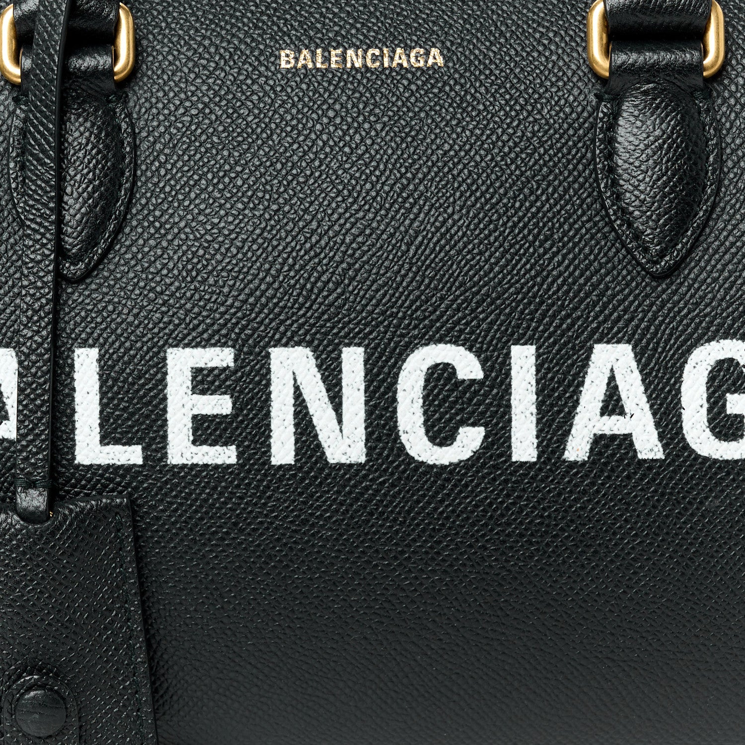Balenciaga Grained Calfskin Medium Ville Bowling Bag Black 8 of 10