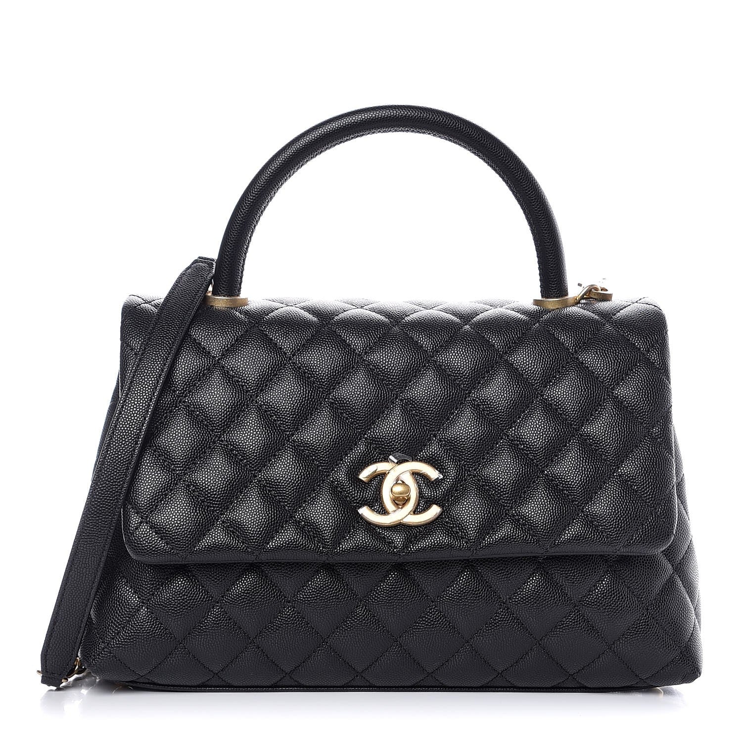 Chanel Caviar Quilted Small Coco Handle Flap Black 1 of 10