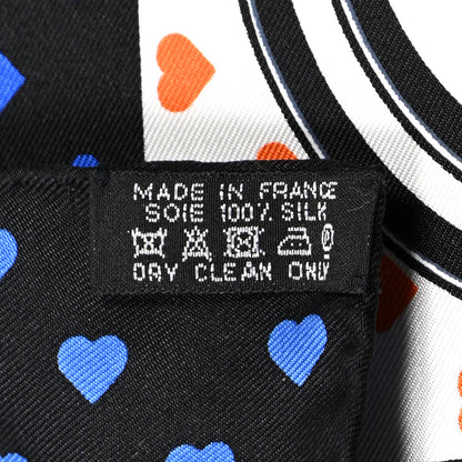 Hermes Silk Brides De Gala Love Pocket Square Black White Orange 4 of 4