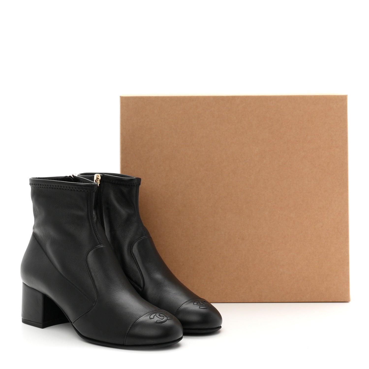 Chanel Lambskin Ankle Boots 38 Black 10 of 10
