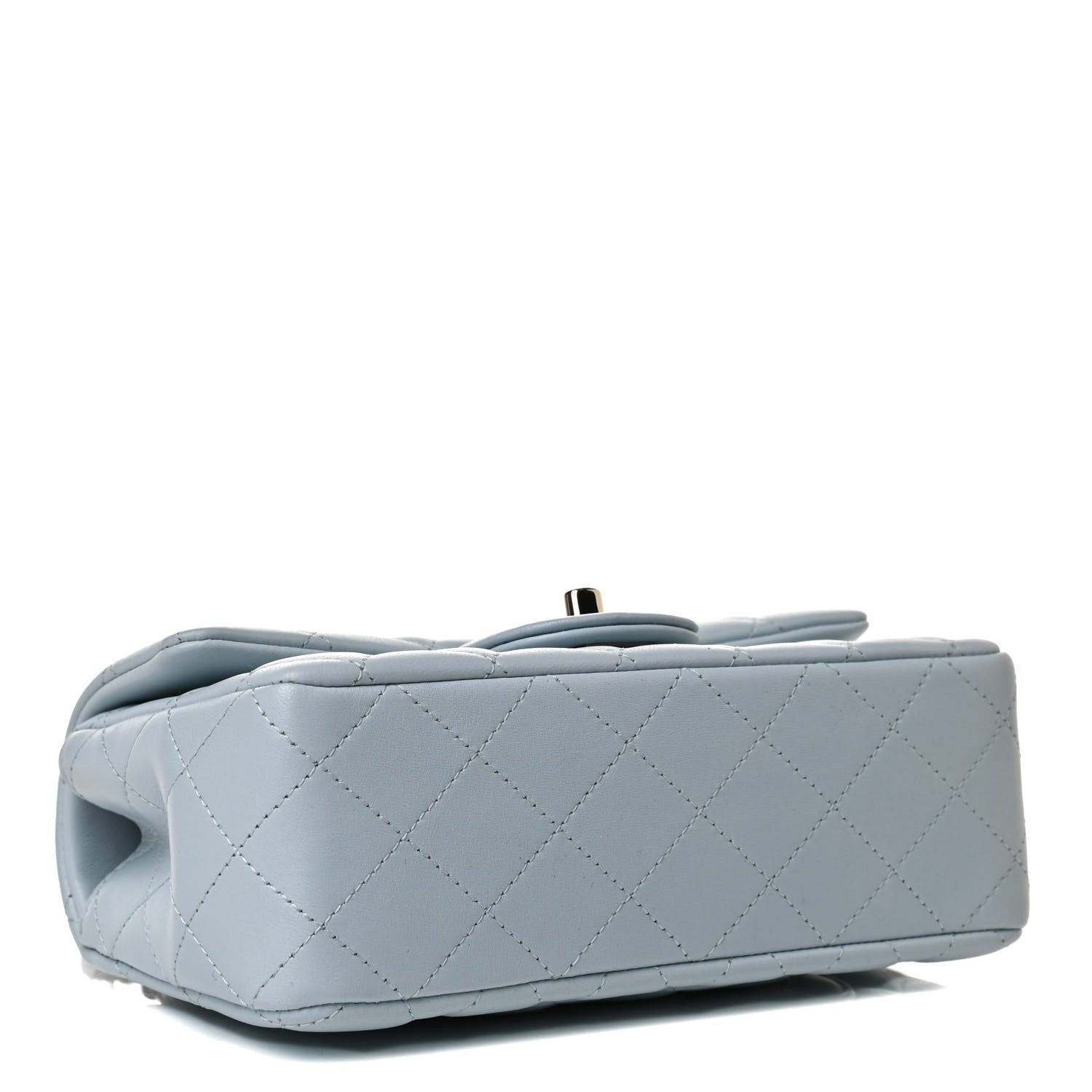 Chanel Lambskin Quilted Mini Top Handle Rectangular Flap Light Blue 4 of 14