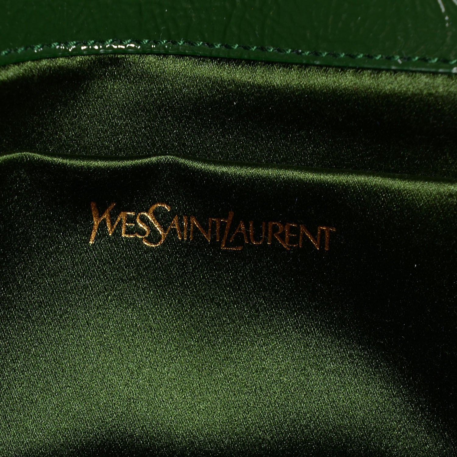 Saint Laurent Distressed Patent Small Belle De Jour Clutch Tartan Green 6 of 7