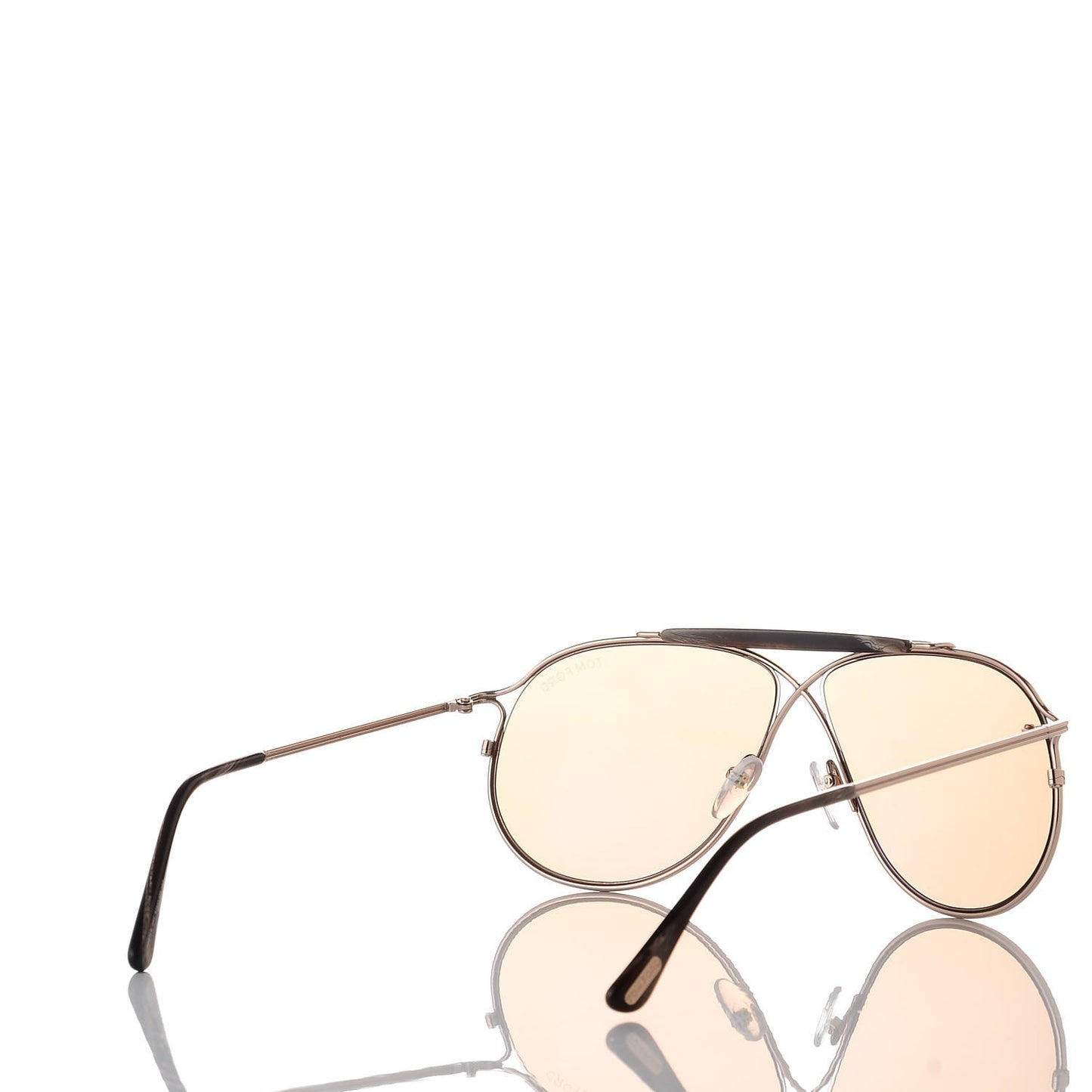 Tom N.6 Private Collection Aviator Sunglasses Rose Gold Brown
