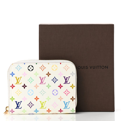 Louis Vuitton Monogram Multicolor Zippy Coin Purse Wallet White Litchi 8 of 8