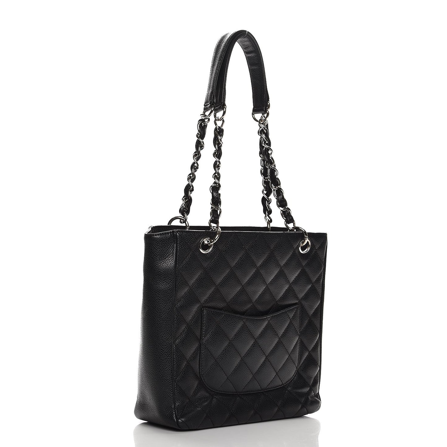 Caviar Quilted Petit Shopping Tote PST Black