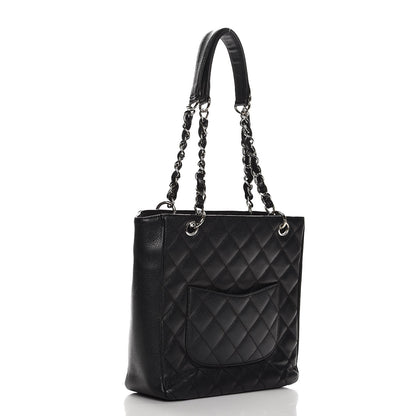 Chanel Caviar Quilted Petit Shopping Tote PST Black 3 of 12