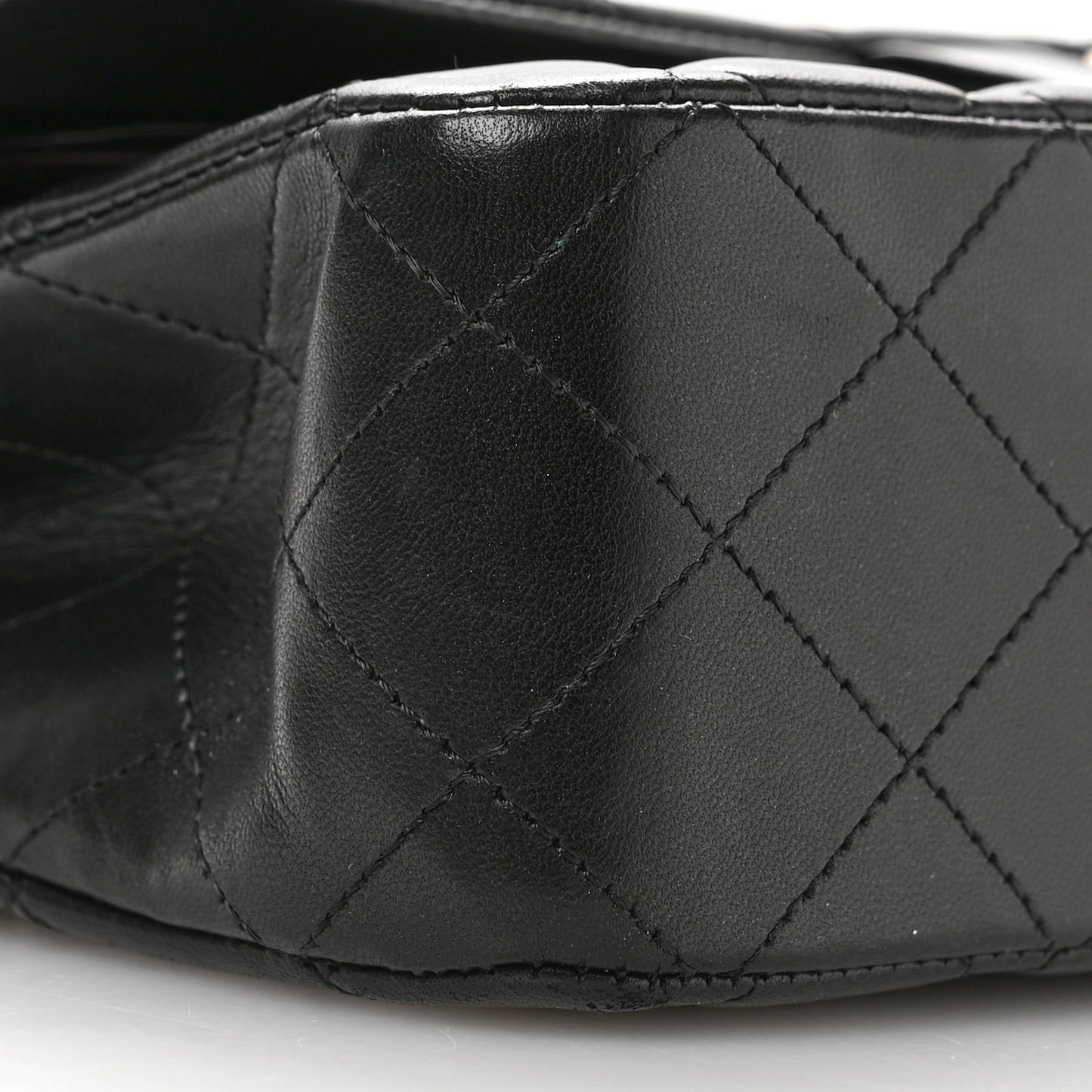 Lambskin Quilted Medium Double Flap Black