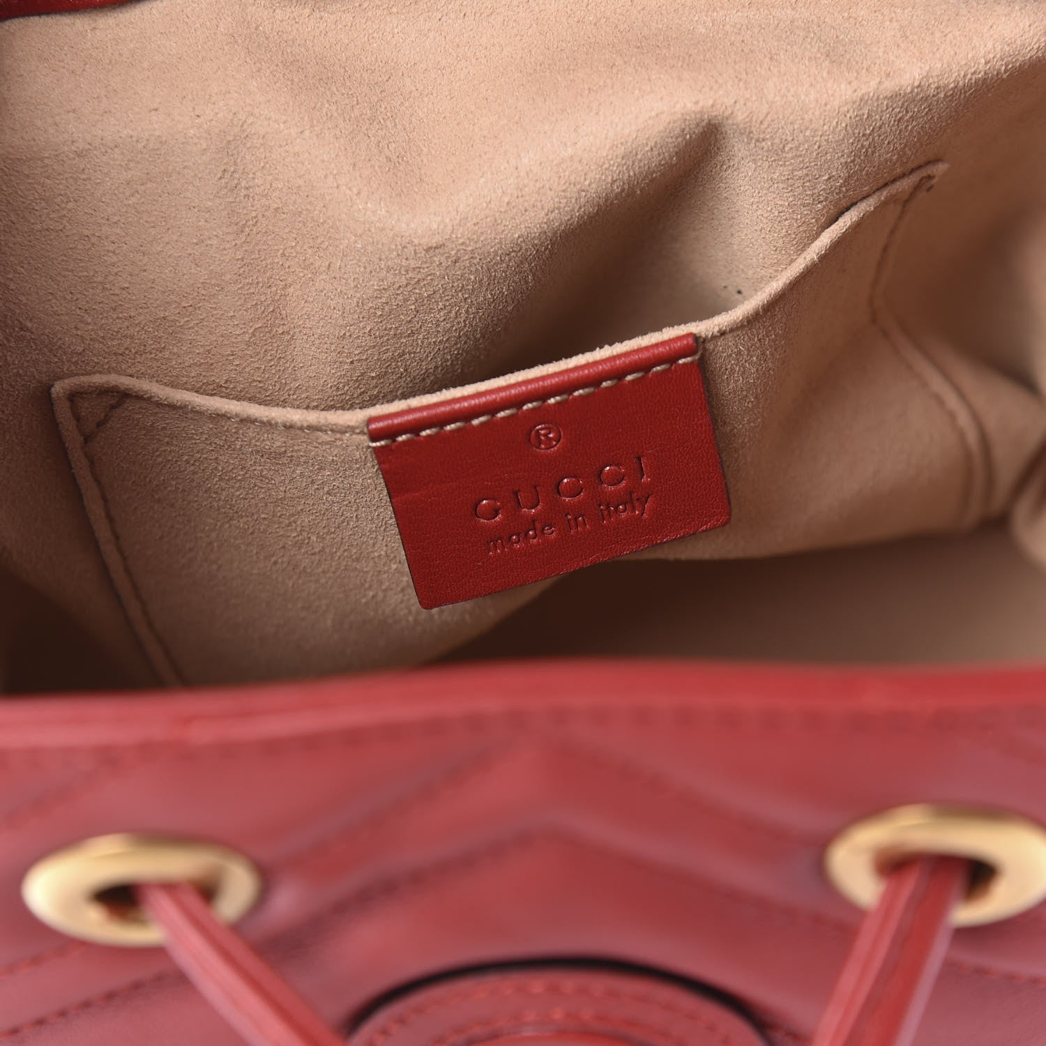 Gucci Calfskin Matelasse GG Marmont Flap Backpack Hibiscus Red 7 of 9