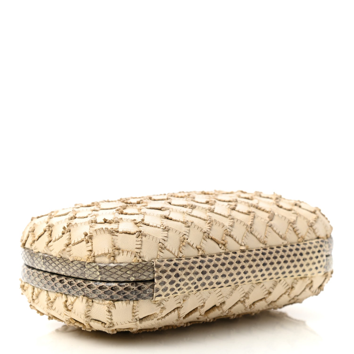 Bottega Veneta Ayers Nappa Fringe Intrecciato Knot Clutch Grey Beige 4 of 6