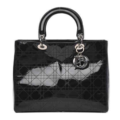 Christian Dior Patent Cannage Stitched Large Lady Dior Black 1 of 10