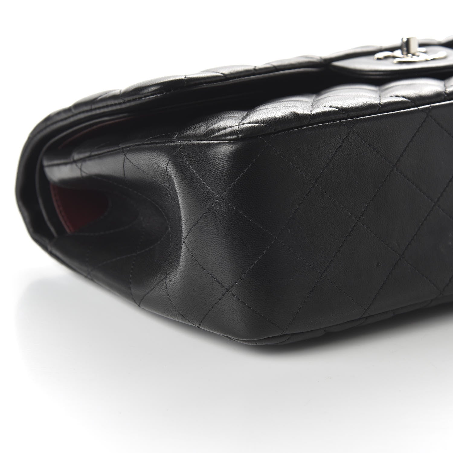 Chanel Lambskin Quilted Jumbo Double Flap Black 6 of 12