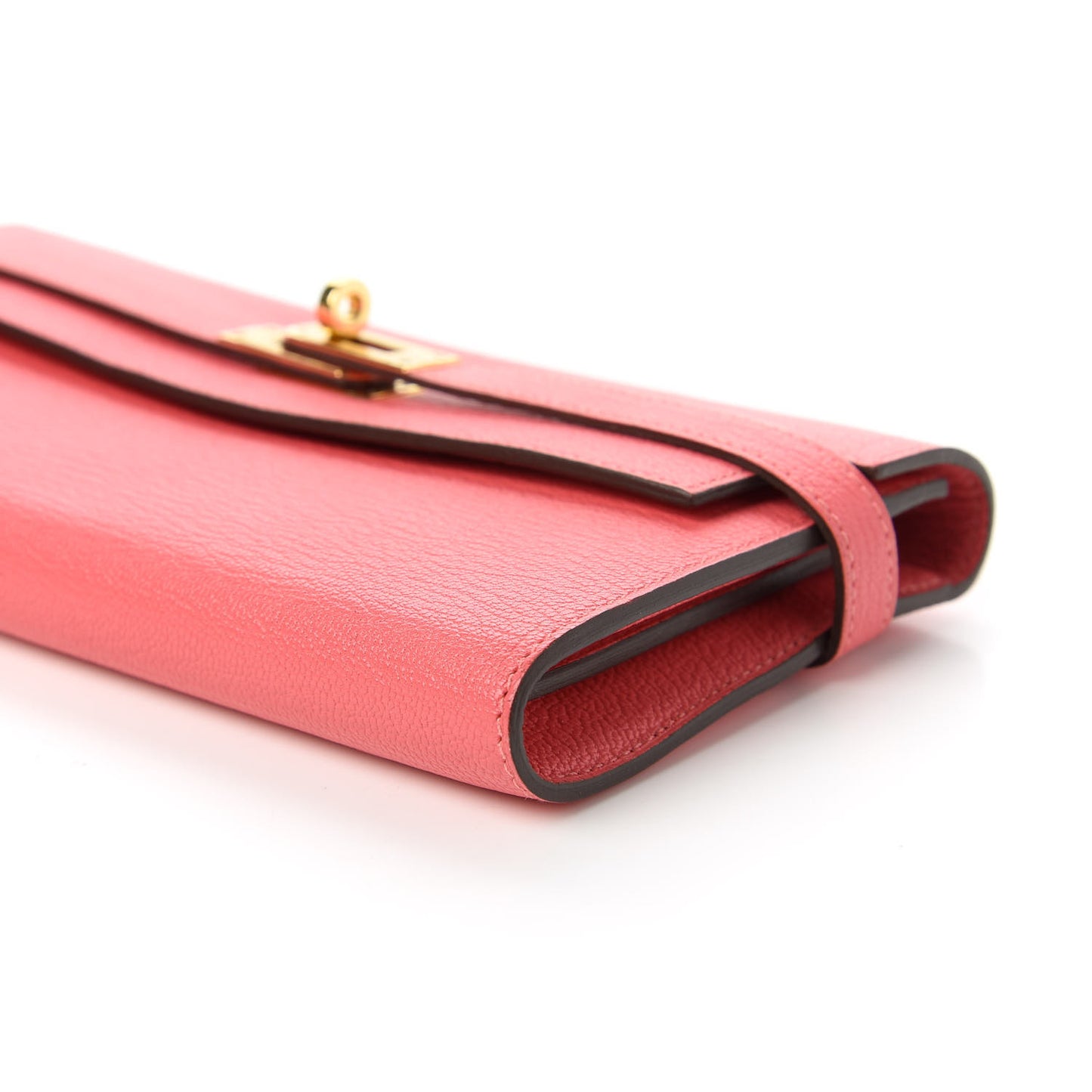 Chevre Mysore Kelly Longue Wallet Rose Lipstick