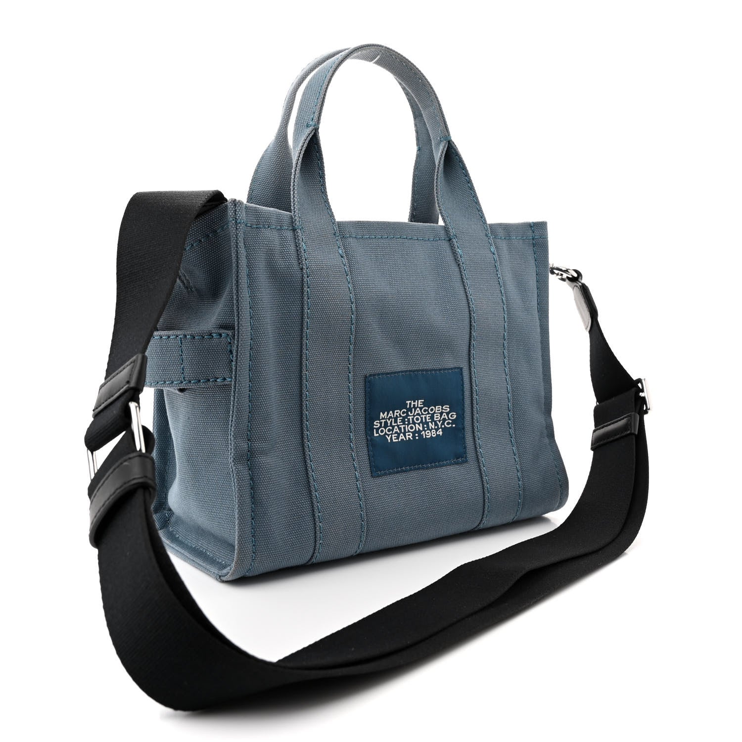 Marc Jacobs Cotton Canvas Mini The Tote Bag Blue Shadow 3 of 11