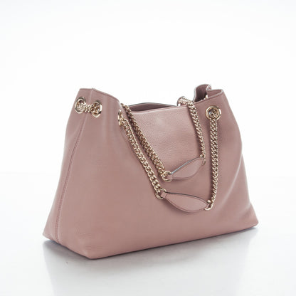 Gucci Pebbled Calfskin Medium Soho Chain Shoulder Bag Dark Cipria 3 of 8