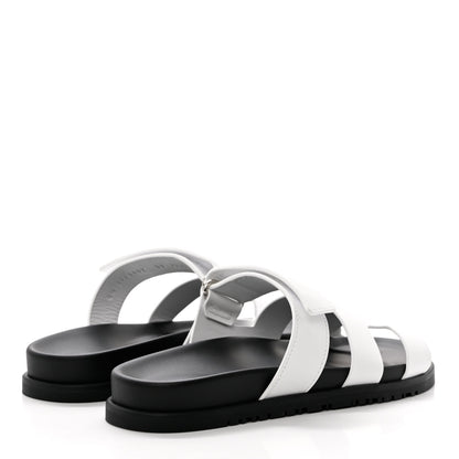 Hermes Calfskin Womens Chypre Sandals 38 White 4 of 9