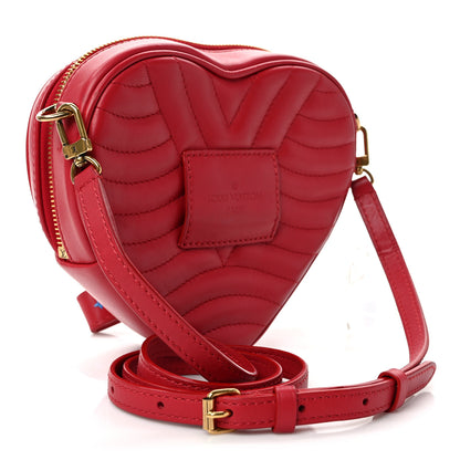 Louis Vuitton Calfskin Embellished New Wave Love Lock Heart Bag Ecarlate 3 of 8