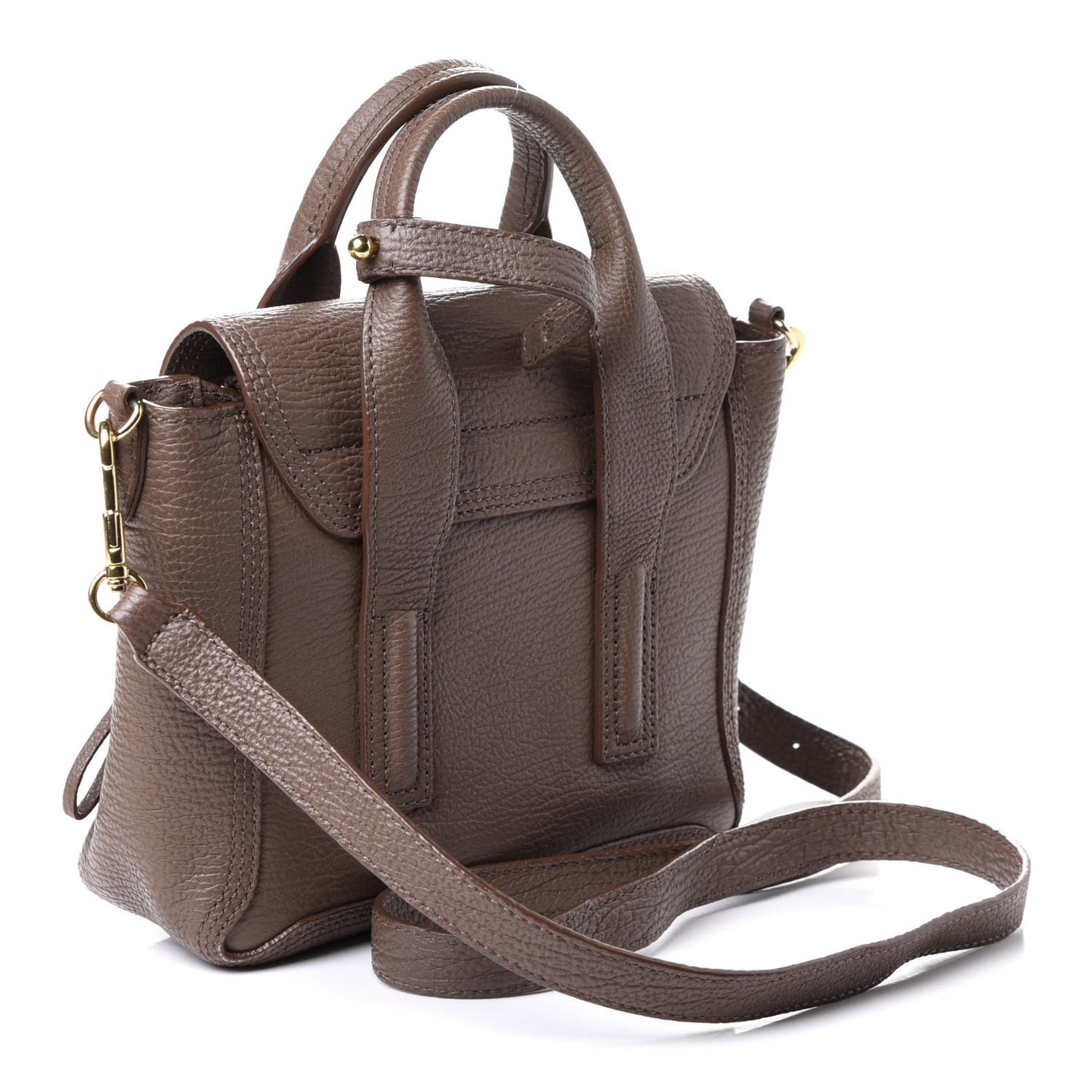 Textured Calfskin Mini Pashli Satchel Taupe