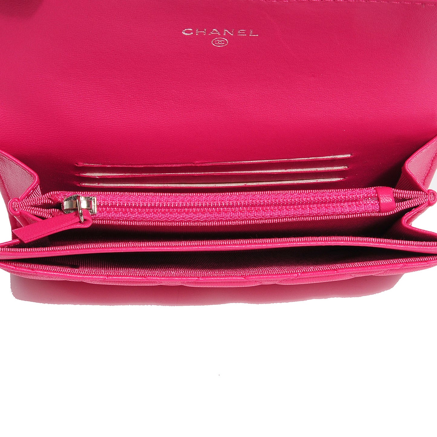 Lambskin Quilted Small Flap Wallet Dark Pink