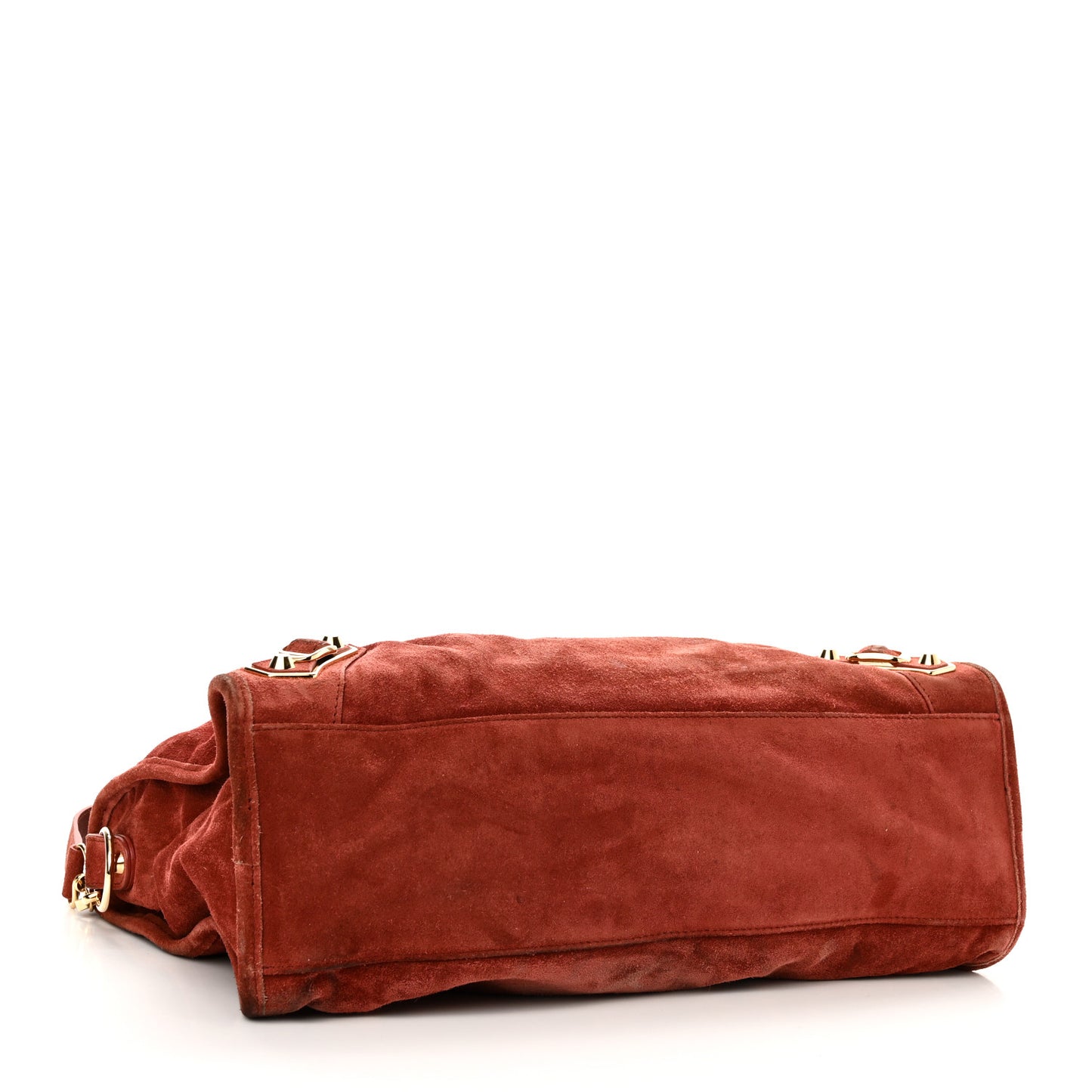 Baby Daim Suede Gold Metallic Edge Hardware City Bois De Rose Fonce