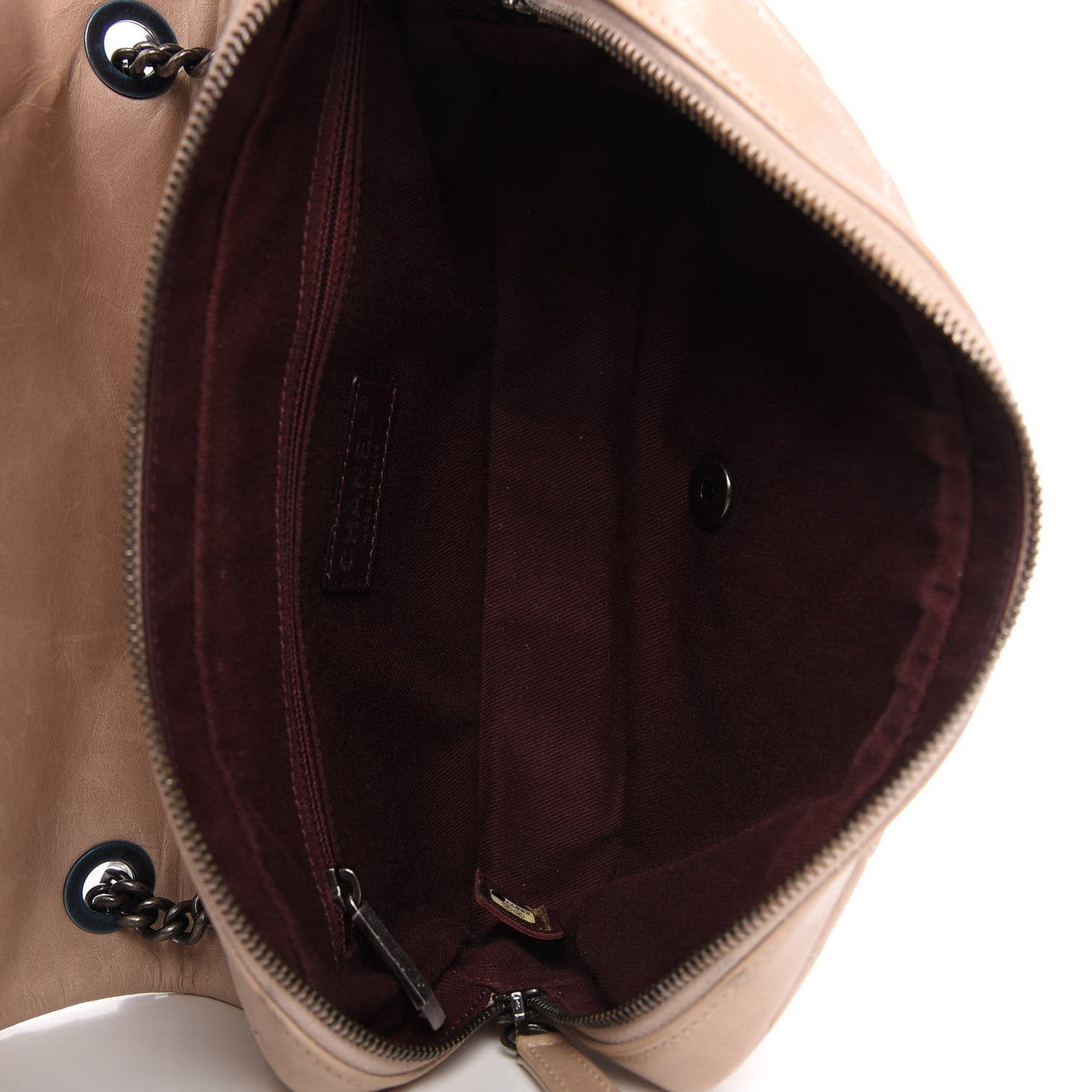 Glazed Calfskin Quilted Medium Duo Color Flap Light Pink