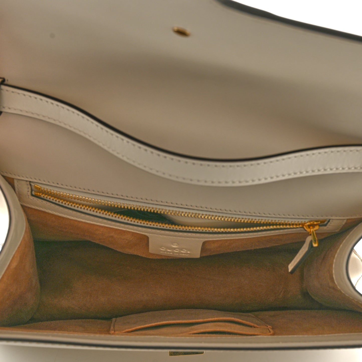 Calfskin Web Medium Sylvie Top Handle Bag White