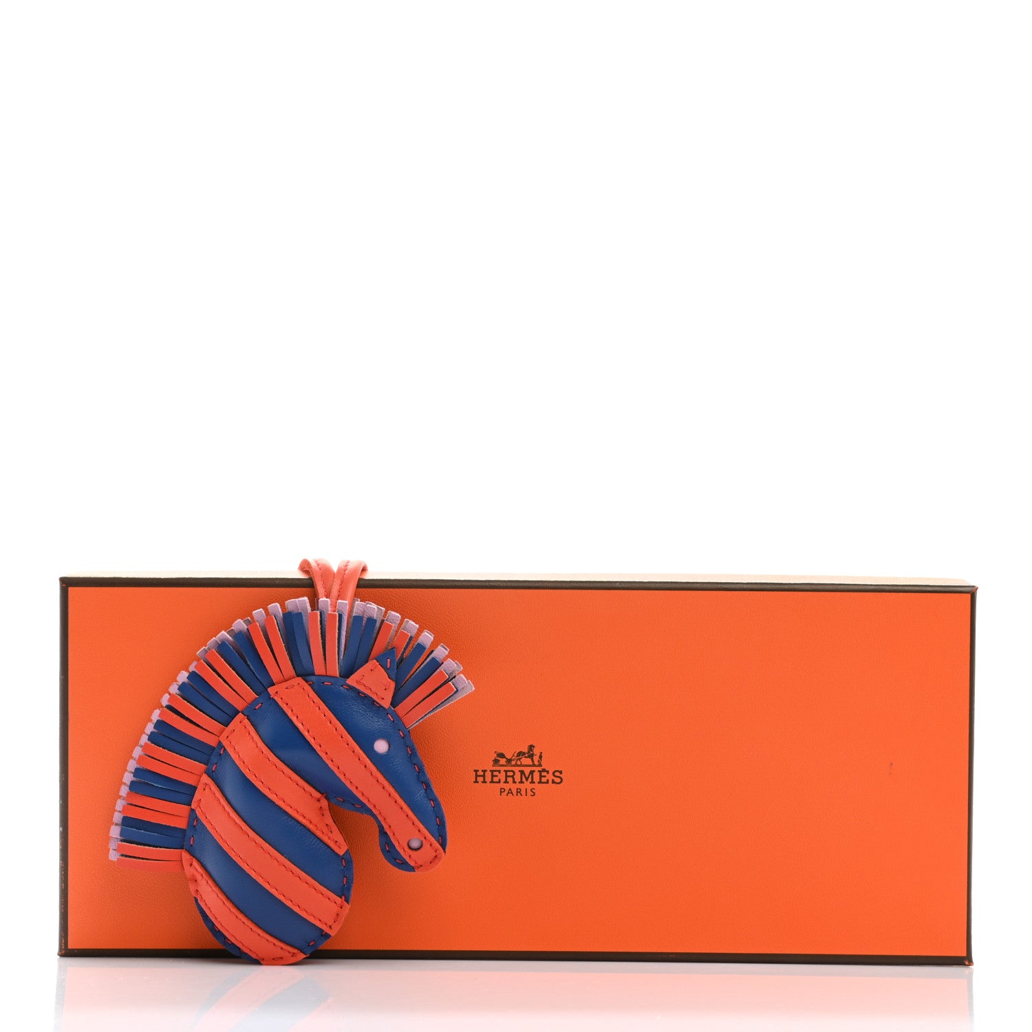 Hermes Milo Lambskin Geegee Savannah Bag Charm Bleu De France Orange Poppy Mauve Sylvestre 4 of 4