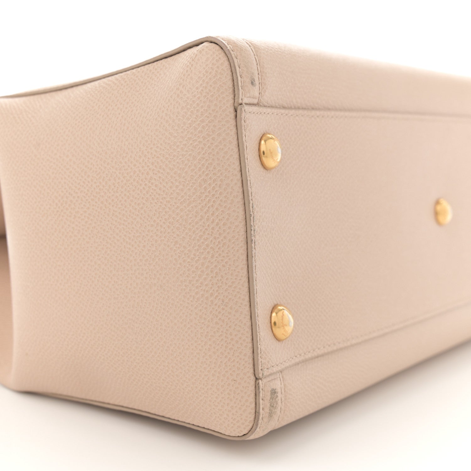 Salvatore Ferragamo Hammered Calfskin Vara Bow Chain Tote Macadamia 9 of 16