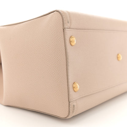 Salvatore Ferragamo Hammered Calfskin Vara Bow Chain Tote Macadamia 9 of 16