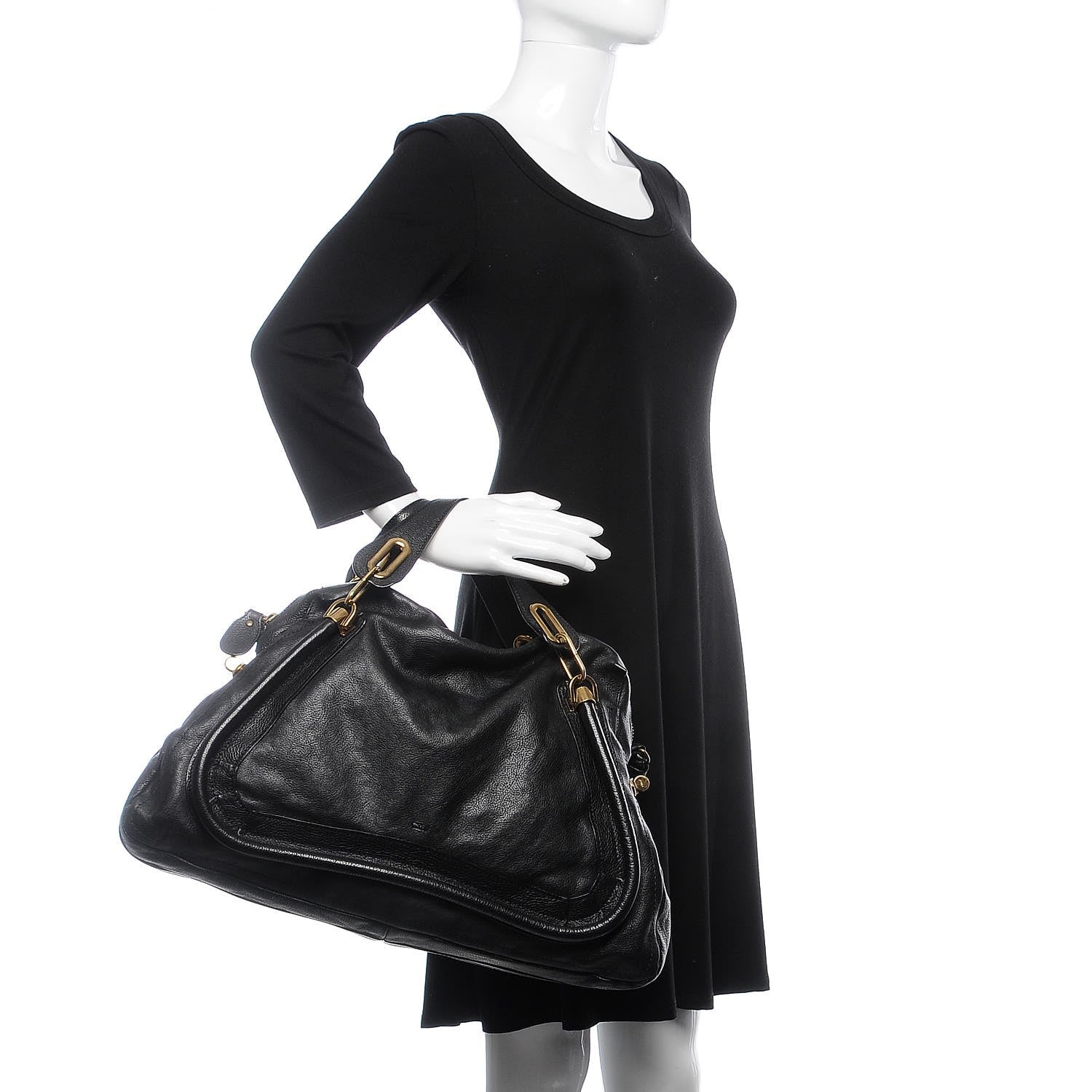 Chloe Calfskin Large Paraty Black 3 of 9