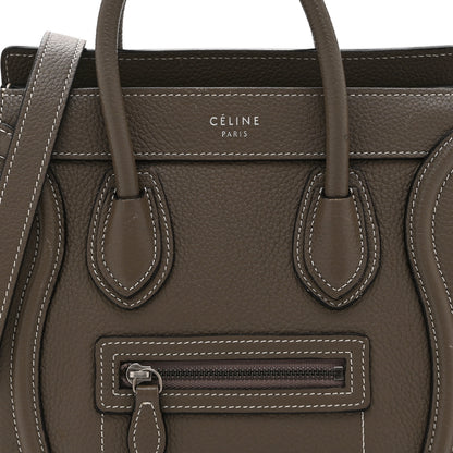 Celine Drummed Calfskin Nano Luggage Souris 8 of 10