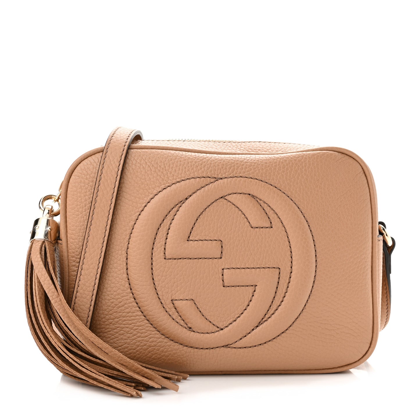 Pebbled Calfskin Small Soho Disco Bag Camelia