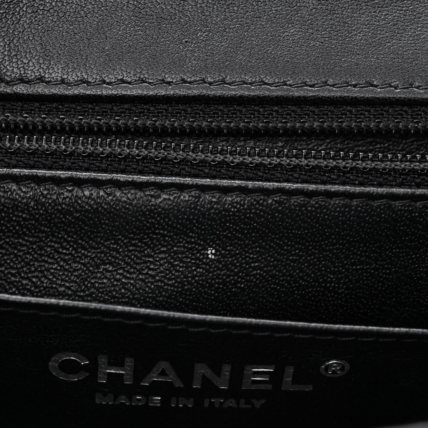Lambskin Chevron Quilted Mini Square Flap Black
