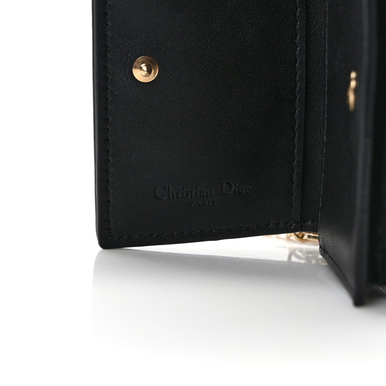 Christian Dior Lambskin Cannage Small Lady Dior Flap Card Holder Black 6 of 9