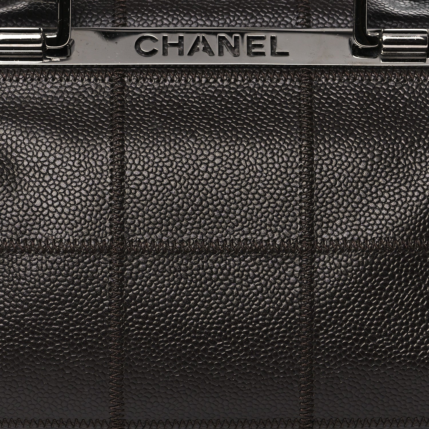 Chanel Caviar Square Stitched Tote Dark Brown 8 of 12