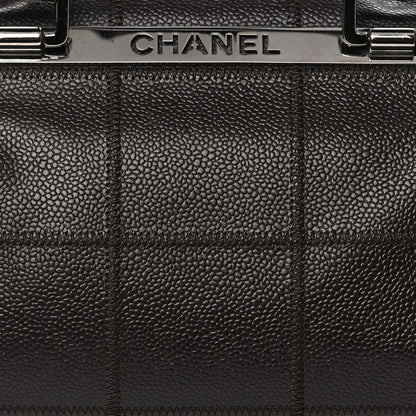 Chanel Caviar Square Stitched Tote Dark Brown 8 of 12