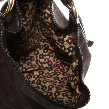 Gucci Guccissima Large Horsebit Chain Hobo Chocolate Brown 5 of 7